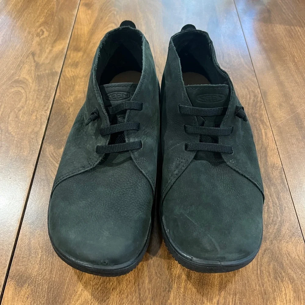 Keen Mosey Minimalist Chukka Black Leather Lace Up Ankle Boots Mens 11